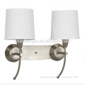 High quality Europe style stainless steel duoble wall lamp with led gooseneck light